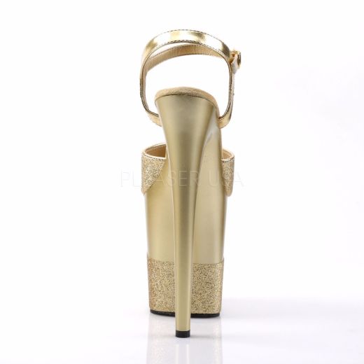 Product image of Pleaser Flamingo-809-2G Gold Glitter/Gold-Glitter, 8 inch (20.3 cm) Heel, 4 inch (10.2 cm) Platform Sandal Shoes