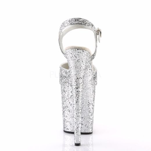 Product image of Pleaser Flamingo-810Lg Silver Glitter/Silver Glitter, 8 inch (20.3 cm) Heel, 4 inch (10.2 cm) Platform Sandal Shoes
