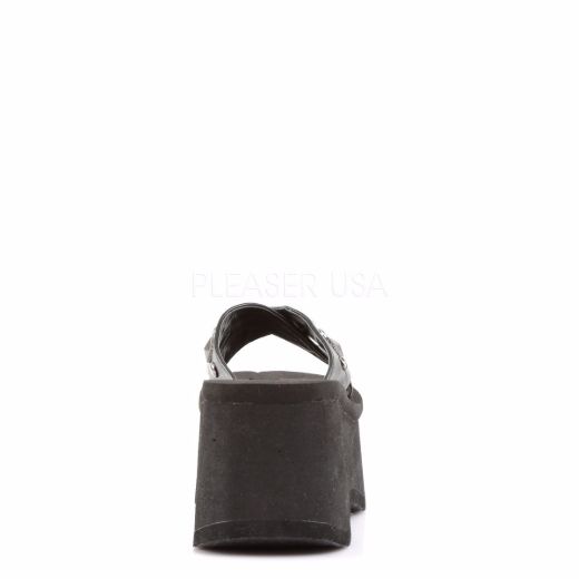 Product image of Demonia Funn-29 Black Vegan Leather, 3 1/2 inch Eva Platform Sandal Shoes