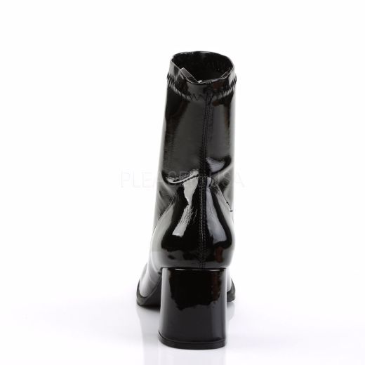 Product image of Funtasma Gogo-150 Black Stretch Patent, 3 inch (7.6 cm) Block Heel Ankle Boot