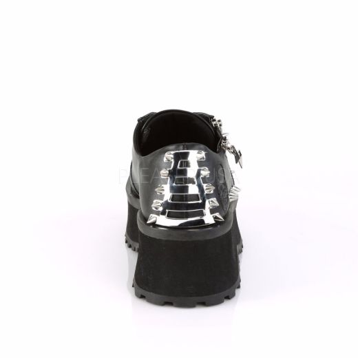 Product image of Demonia Gravedigger-04 Black Vegan Leather, 2 3/4 inch Platform Court Pump Shoes