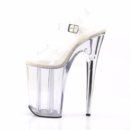 Product image of Pleaser Infinity-908 Clear/Clear, 9 inch (22.9 cm) Heel, 5 1/4 inch (13.3 cm) Platform Sandal Shoes