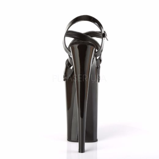 Product image of Pleaser Infinity-997 Black Patent/Black, 9 inch (22.9 cm) Heel, 5 1/4 inch (13.3 cm) Platform Sandal Shoes
