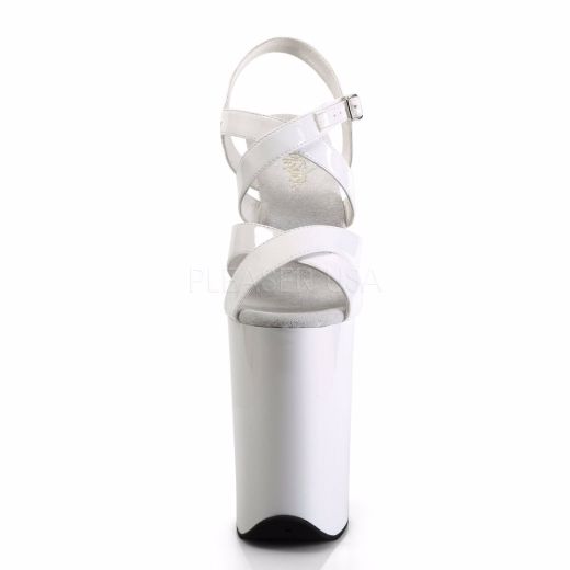 Product image of Pleaser Infinity-997 White Patent/White, 9 inch (22.9 cm) Heel, 5 1/4 inch (13.3 cm) Platform Sandal Shoes