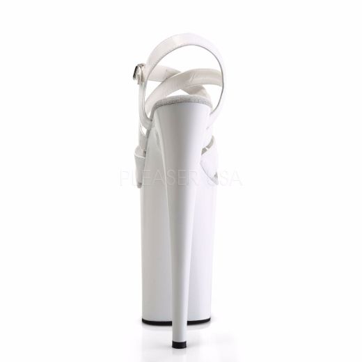 Product image of Pleaser Infinity-997 White Patent/White, 9 inch (22.9 cm) Heel, 5 1/4 inch (13.3 cm) Platform Sandal Shoes