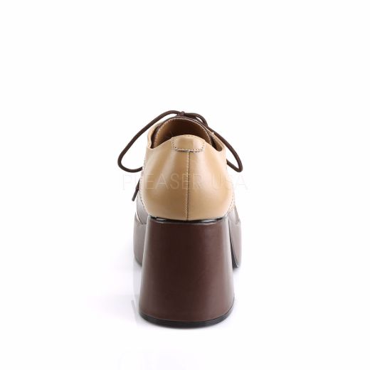 Product image of Funtasma Jazz-06 Tan-Brown Pu, 3 1/2 inch (8.9 cm) Block Heel, 1 1/2 inch (3.8 cm) Platform Court Pump Shoes
