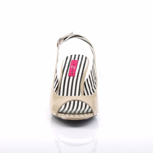 Product image of Pleaser Pink Label Jenna-02 Cream Patent, 3 inch (7.6 cm) Heel Court Pump Shoes