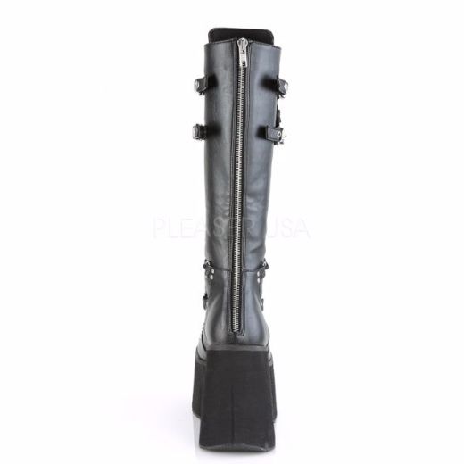 Product image of Demonia Kera-200 Black Vegan Leather, 4 1/2 inch Platform Knee High Boot