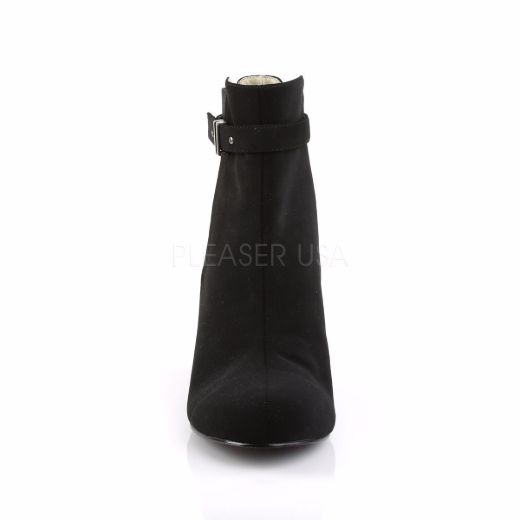 Product image of Pleaser Pink Label Kimberly-102 Black Nubuck Suede, 3 inch (7.6 cm) Heel Ankle Boot