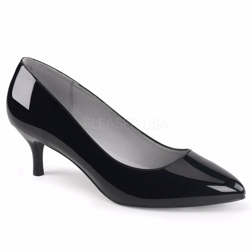 Product image of Pleaser Pink Label Kitten-01 Black Patent, 2 1/2 inch (6.4 cm) Heel Court Pump Shoes