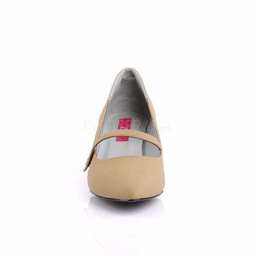 Product image of Pleaser Pink Label Kitten-03 Taupe Nubuck, 2 1/2 inch (6.4 cm) Heel Court Pump Shoes