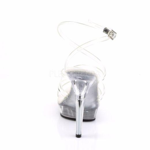 Product image of Fabulicious Lip-106 Clear/Clear, 5 inch (12.7 cm) Heel, 3/4 inch (1.9 cm) Platform Sandal Shoes
