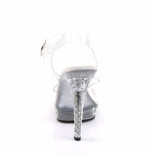 Product image of Fabulicious Lip-108Sdt Clear/Clear, 5 inch (12.7 cm) Heel, 3/4 inch (1.9 cm) Platform Sandal Shoes
