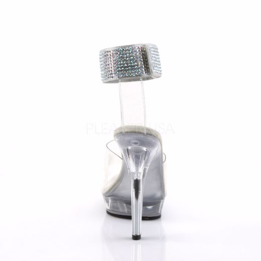Product image of Fabulicious Lip-142 Clear/Clear, 5 inch (12.7 cm) Heel, 3/4 inch (1.9 cm) Platform Sandal Shoes