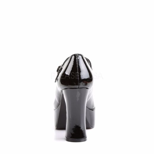 Product image of Funtasma Maryjane-50 Black Patent, 4 inch (10.2 cm) Heel, 1 1/2 inch (3.8 cm) Platform Court Pump Shoes