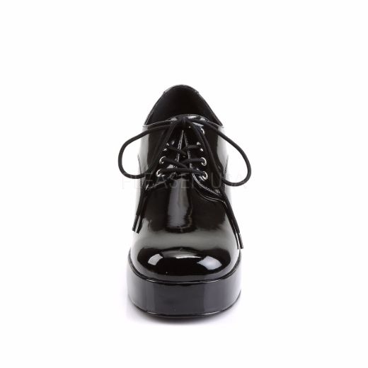 Product image of Funtasma Pimp-02 Black Patent, 3 1/2 inch (8.9 cm) Heel, 1 1/2 inch (3.8 cm) Platform Court Pump Shoes