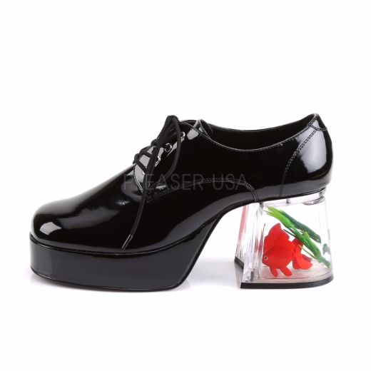 Product image of Funtasma Pimp-02 Black Patent, 3 1/2 inch (8.9 cm) Heel, 1 1/2 inch (3.8 cm) Platform Court Pump Shoes