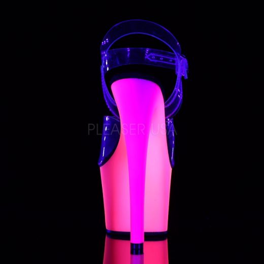 Product image of Pleaser Rainbow-308Uv Clear/Neon Multi, 7 inch (17.8 cm) Heel, 2 3/4 inch (7 cm) Platform Sandal Shoes