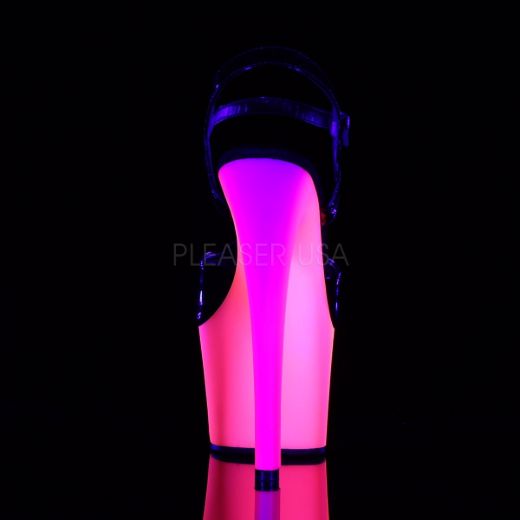 Product image of Pleaser Rainbow-309Uv Black Patent/Neon Multi, 7 inch (17.8 cm) Heel, 2 3/4 inch (7 cm) Platform Sandal Shoes