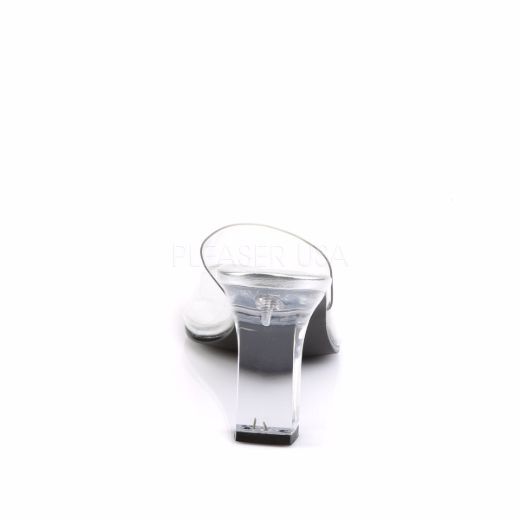 Product image of Fabulicious Romance-301 Clear Lucite, 3 1/4 inch (8.3 cm) Heel Slide Mule Shoes