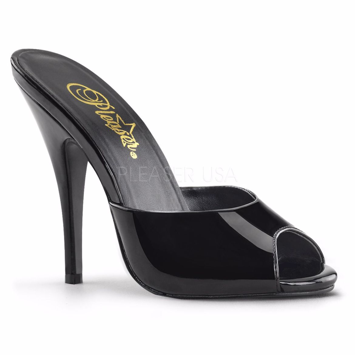 Product image of Pleaser Seduce-101 Black Patent, 5 inch (12.7 cm) Heel Slide Mule Shoes
