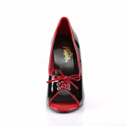 Product image of Pleaser Seduce-216 Black-Red Patent, 5 inch (12.7 cm) Heel Court Pump Shoes
