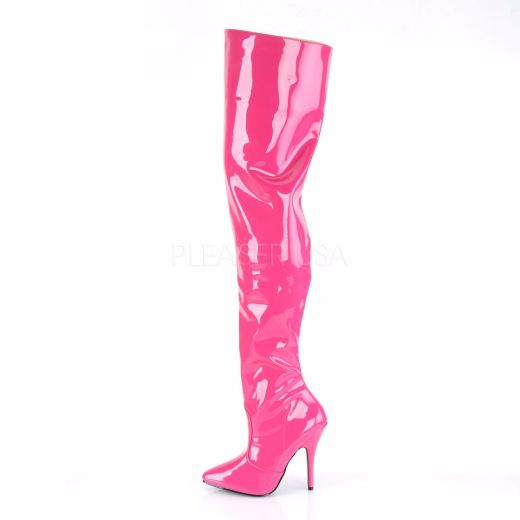 Product image of Pleaser Seduce-3010 Hot Pink Patent, 5 inch (12.7 cm) Heel Thigh High Boot
