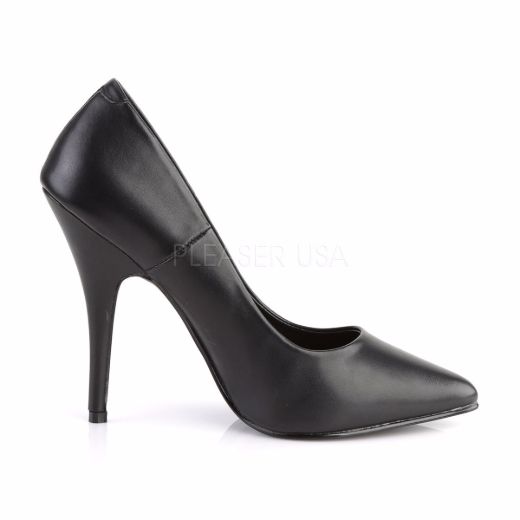Product image of Pleaser Seduce-420 Black Faux Leather, 5 inch (12.7 cm) Heel Court Pump Shoes