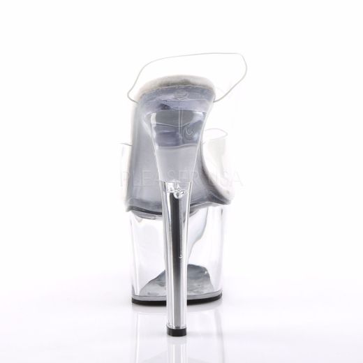 Product image of Pleaser Sky-302 Clear/Clear, 7 inch (17.8 cm) Heel, 2 3/4 inch (7 cm) Platform Slide Mule Shoes