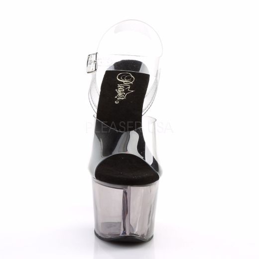Product image of Pleaser Sky-308T Clear/Smoke Tinted, 7 inch (17.8 cm) Heel, 2 3/4 inch (7 cm) Platform Sandal Shoes