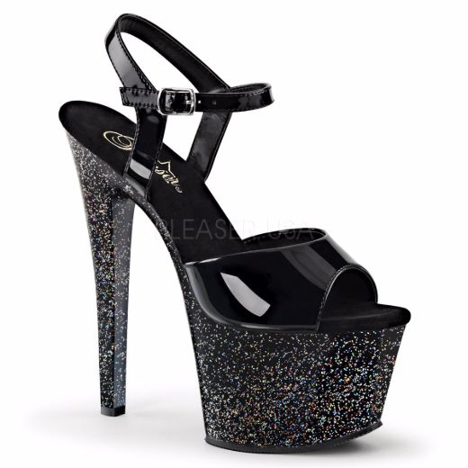 Product image of Pleaser Sky-309Mg Black/Black, 7 inch (17.8 cm) Heel, 2 3/4 inch (7 cm) Platform Sandal Shoes