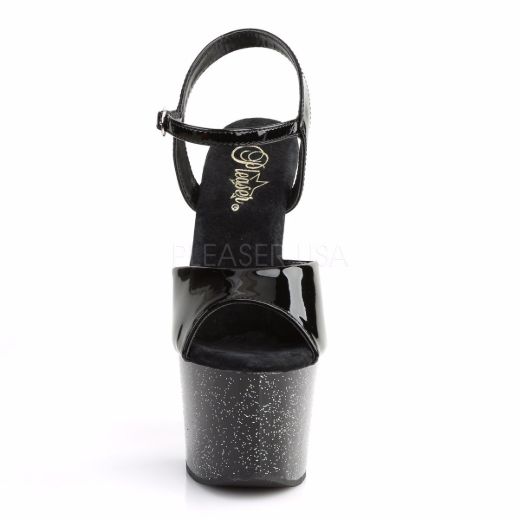 Product image of Pleaser Sky-309Mg Black/Black, 7 inch (17.8 cm) Heel, 2 3/4 inch (7 cm) Platform Sandal Shoes