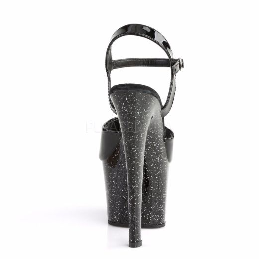 Product image of Pleaser Sky-309Mg Black/Black, 7 inch (17.8 cm) Heel, 2 3/4 inch (7 cm) Platform Sandal Shoes