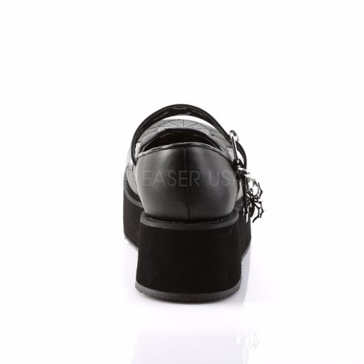 Product image of Demonia Sprite-05 Black Vegan Leather-Black Patent, 2 1/4 inch Platform Court Pump Shoes