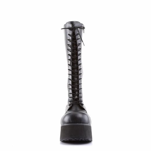 Product image of Demonia Trashville-502 Black Vegan Leather, 3 1/4 inch Platform Knee High Boot