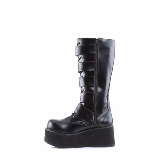 Product image of Demonia Trashville-518 Black Vegan Leather, 3 1/4 inch Platform Knee High Boot