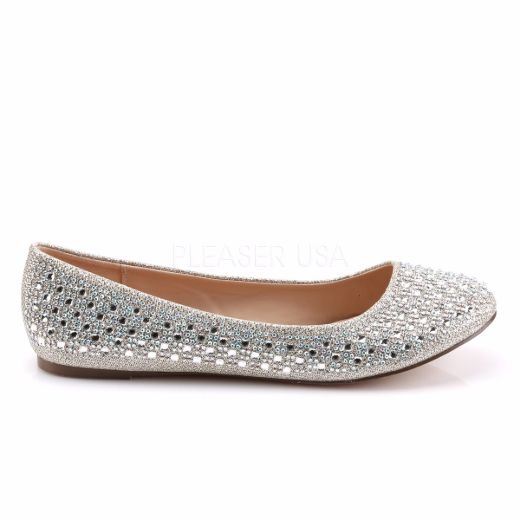 Product image of Fabulicious Treat-06 Nude Glitter Mesh Fabric Flat Shoes