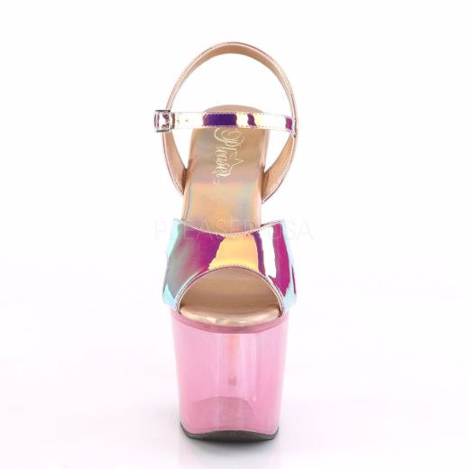Product image of Pleaser Unicorn-711T Pink Shifting Tpu/Bubble Gum Pink Tinted, 7 inch (17.8 cm) Heel, 2 3/4 inch (7 cm) Platform Sandal Shoes