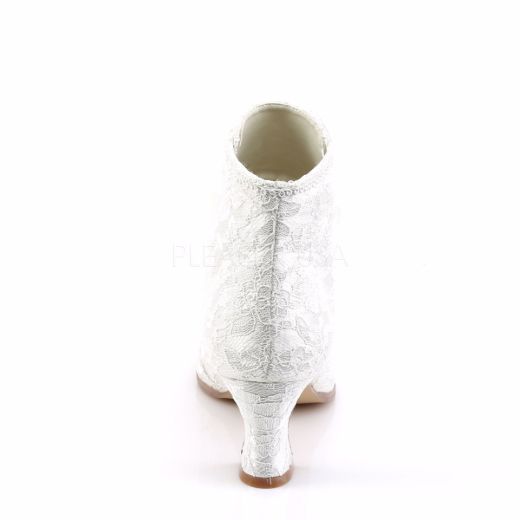 Product image of Fabulicious Victorian-30 Ivory Satin-Lace, 4 3/4 inch (12.1 cm) Heel, 1 inch (2.5 cm) Platform Ankle Boot