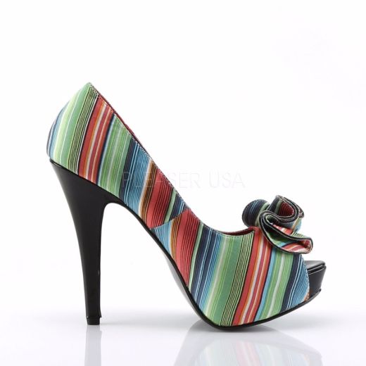 Product image of Pin Up Couture LOLITA-12 Serape Print Fabric 5 inch (12.7 cm) Heel 1 inch (2.5 cm) Hidden Platform Open Toe Pump
