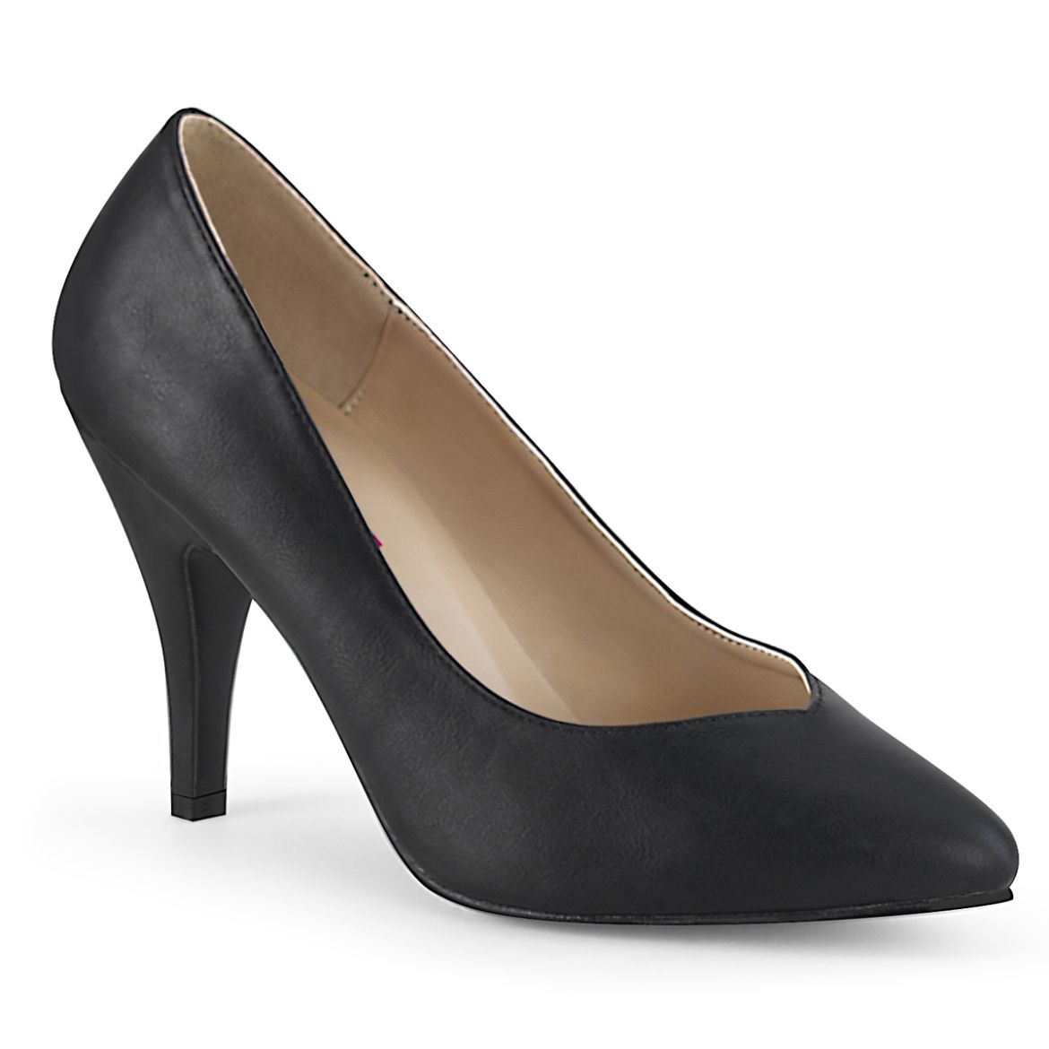 Product image of Pleaser Pink Label DREAM-420W Black Fazu Faux Leather 4 inch (10.1 cm) Heel Pump Court Pump Shoes