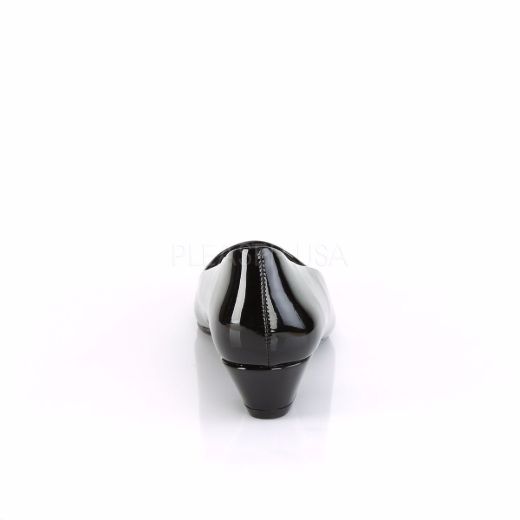 Product image of Pleaser Pink Label GWEN-01 Black Patent 1 1/4 inch (3.2 cm) Block Heel Classic Pump Court Pump Shoes