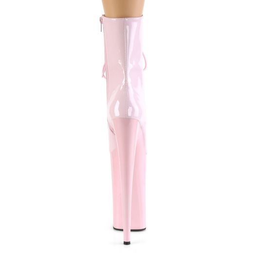 Product image of Pleaser BEYOND-1020 Baby Pink Patent/Baby Pink 10 inch (25.5 cm) Heel 6 1/4 inch (16 cm) Platform Lace-Up Ankle Boot Side Zip