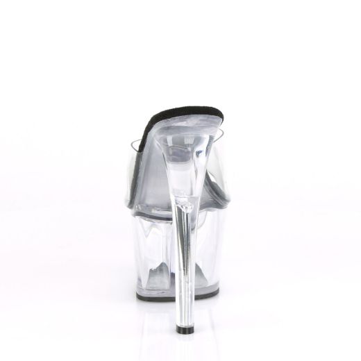 Product image of Pleaser SKY-301 Clear-Black/Clear 7 inch (17.8 cm) Heel 2 3/4 inch (7 cm) Platform Slide Slide Mule Shoes
