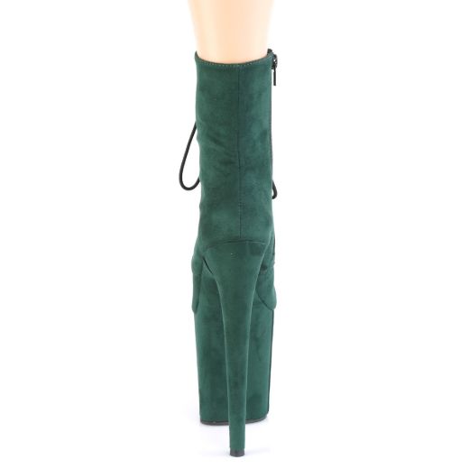 Product image of Pleaser FLAMINGO-1020FS Emerald Green F Faux Suede/Emerald Green F.Faux Suede 8 inch (20 cm) Heel 4 inch (10 cm) Platform Lace-Up Front Ankle Boot Side Zip