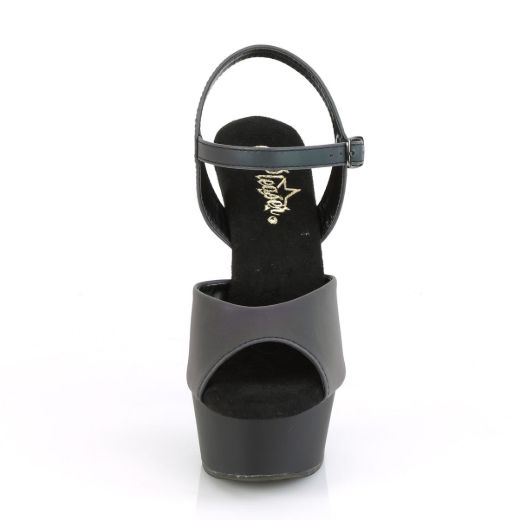 Product image of Pleaser DELIGHT-609REFL Green Multicolour Reflective/Black Matte 6 inch (15.2 cm) Heel 1 3/4 inch (4.5 cm) Platform Ankle Strap Sandal With Reflective Effect Shoes