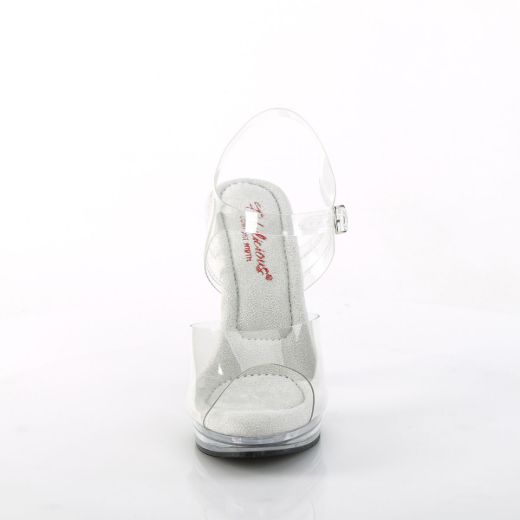 Image of Fabulicious GLORY-508 Clr/Clr 5 Inch Heel 3/4 Inch PF Ankle Strap Sandal