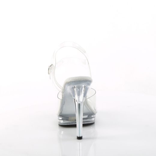 Image of Fabulicious GLORY-508 Clr/Clr 5 Inch Heel 3/4 Inch PF Ankle Strap Sandal