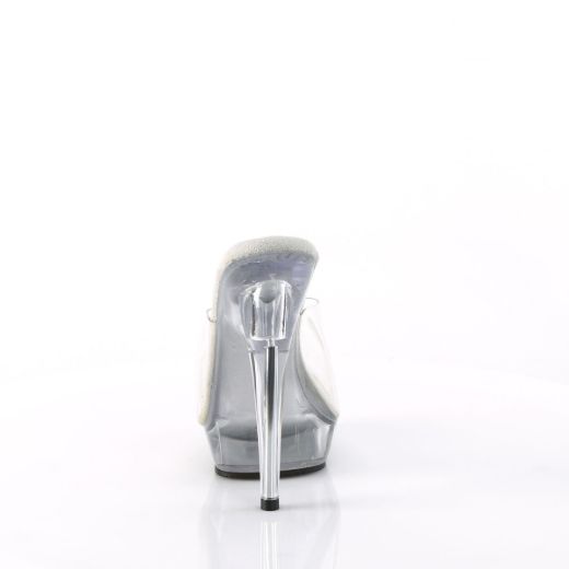 Image of Fabulicious SULTRY-601 Clr/Clr 6 Inch Heel 1 Inch PF Peep Toe Slide