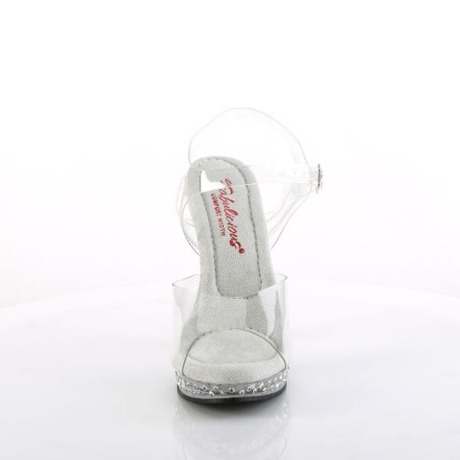 Image of Fabulicious GLORY-508SDT Clr/Clr 5 Inch Heel 3/4 Inch PF Ankle Strap Sandal